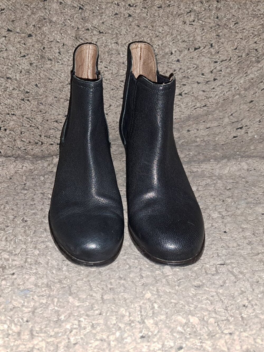 CAMPER-Annie-Black Textured Leather Chelsea Bootie-Block Heel-Sz 38-Excellent - Picture 3 of 8